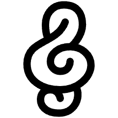 Music Note Trebble Clef Icon from Plump Line Set