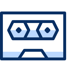 Cassette Tape 1 Icon from Cyber Duotone Set