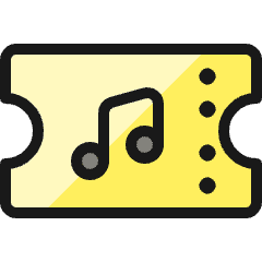 Music Ticket Icon from Ultimate Colors Set