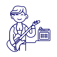 Singer Guitar 4 Illustration from UX Line Set