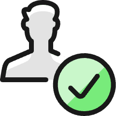 Single Man Actions Check 1_2 Icon from Ultimate Colors Set