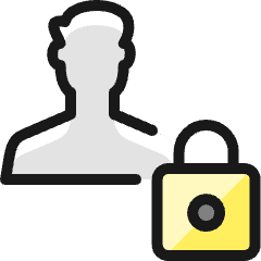 Single Man Actions Lock_2 Icon from Ultimate Colors Set