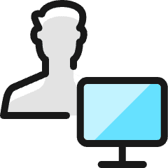 Single Man Actions Monitor_2 Icon from Ultimate Colors Set