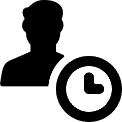 Single Man Actions Time Icon from Ultimate Bold Set