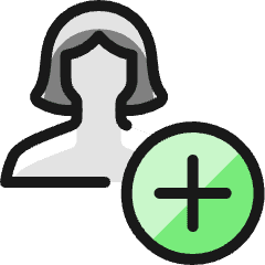 Single Woman Actions Add_2 Icon from Ultimate Colors Set