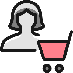 Single Woman Actions Cart_2 Icon from Ultimate Colors Set