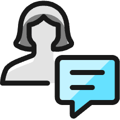Single Woman Actions Chat_2 Icon from Ultimate Colors Set