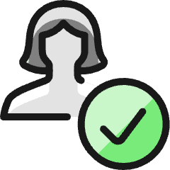 Single Woman Actions Check 1_2 Icon from Ultimate Colors Set