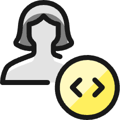 Single Woman Actions Coding_2 Icon from Ultimate Colors Set