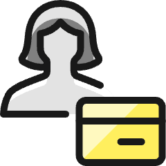 Single Woman Actions Credit Card_2 Icon from Ultimate Colors Set