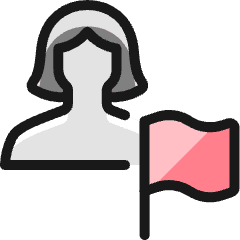 Single Woman Actions Flag_2 Icon from Ultimate Colors Set