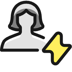 Single Woman Actions Flash_2 Icon from Ultimate Colors Set