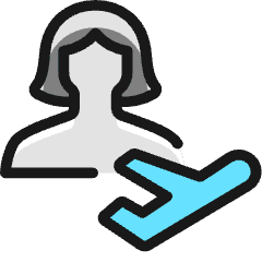 Single Woman Actions Flight_2 Icon from Ultimate Colors Set