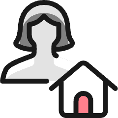 Single Woman Actions Home_2 Icon from Ultimate Colors Set
