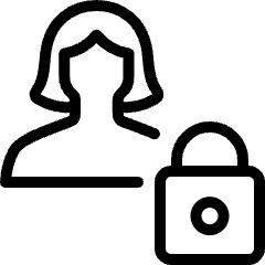 Single Woman Actions Lock Icon from Ultimate Light Set