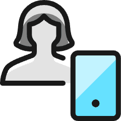 Single Woman Actions Mobilephone_2 Icon from Ultimate Colors Set