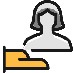 Single Woman Actions Share 1_2 Icon from Ultimate Colors Set