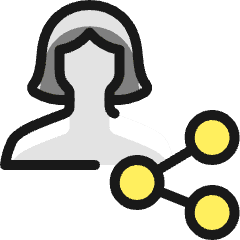 Single Woman Actions Share 2_2 Icon from Ultimate Colors Set