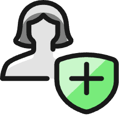 Single Woman Actions Shield_2 Icon from Ultimate Colors Set