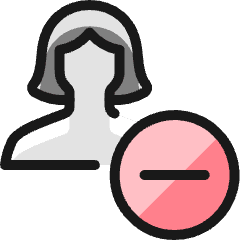 Single Woman Actions Subtract_2 Icon from Ultimate Colors Set