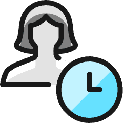 Single Woman Actions Time_2 Icon from Ultimate Colors Set