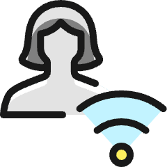 Single Woman Actions Wifi_2 Icon from Ultimate Colors Set