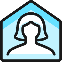 Single Woman Home_1 Icon from Ultimate Colors Set