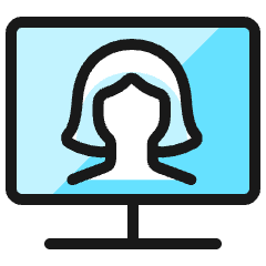 Single Woman Monitor_1 Icon from Ultimate Colors Set