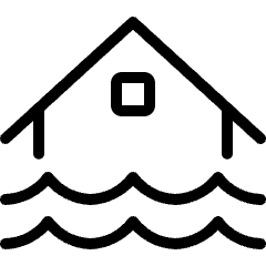 Natural Disaster Flood House Icon from Ultimate Light Set