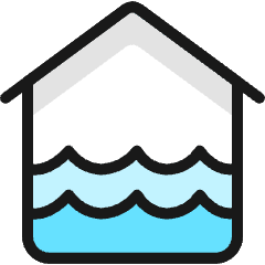 Natural Disaster Flood House Indoor Icon from Ultimate Colors Set