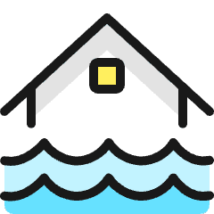 Natural Disaster Flood House Icon from Ultimate Colors Set
