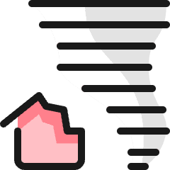 Natural Disaster Hurricane House Damaged Icon from Ultimate Colors Set