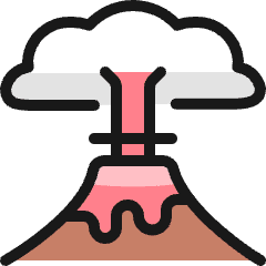Natural Disaster Volcano Lava Icon from Ultimate Colors Set