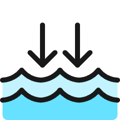 Natural Disaster Water Level Fall Icon from Ultimate Colors Set