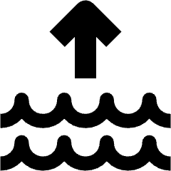 Natural Disaster Water Level Increase Icon from Nova Solid Set