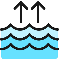 Natural Disaster Water Level Rise Icon from Ultimate Colors Set