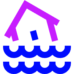 Disaster Flood Icon from Sharp Neon Set