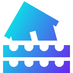 Disaster Flood Icon from Sharp Gradient Set