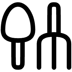 Shovel Rake Icon from Plump Line Set