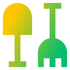Shovel Rake Icon from Sharp Gradient Set
