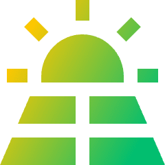 Solar Energy Icon from Sharp Gradient Set