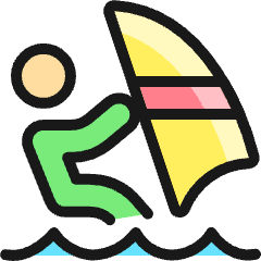 Nautic Sports Sailing Person Icon from Ultimate Colors Set