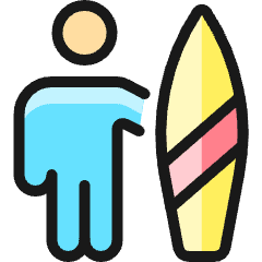 Nautic Sports Surfing Icon from Ultimate Colors Set