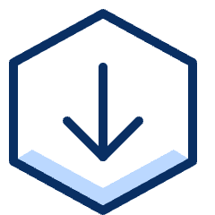 Down Arrow Hexagon Icon from Cyber Duotone Set