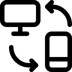 Phone Monitor Exchange Icon from Ultimate Regular Set