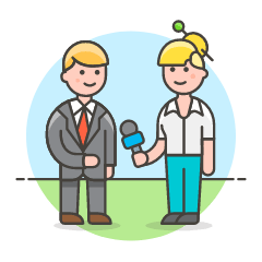 Interviewing 1 Illustration from UX Colors Set