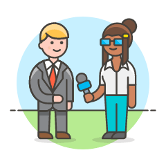 Interviewing 3 Illustration from UX Colors Set