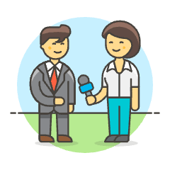 Interviewing 4 Illustration from UX Colors Set