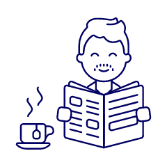 Reading Newspaper 1 Illustration from UX Line Set
