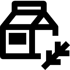 Clean line icon of a carton with two opposing arrows. Used for beverage packaging, recycling, and reusable containers.